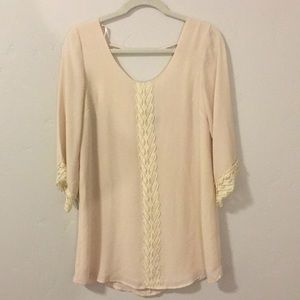 Big Sleeved with Lace detail Mini Dress